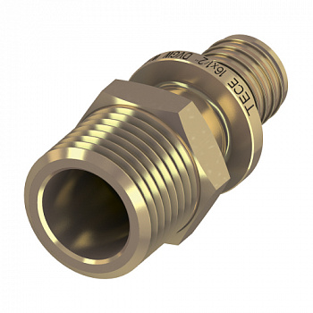 Соединение прямое с ниппелем TECEflex 16 x R 3/8", латунь