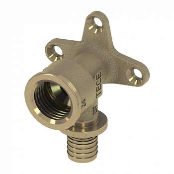 Уголок с настенным креплением TECEflex 20 x Rp 3/4", латунь