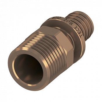 Соединение прямое с ниппелем TECEflex 40 x R 1 1/4", бронза