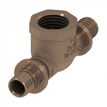 Тройник TECEflex 25 x Rp 3/4" x 25, с внутренней резьбой, бронза